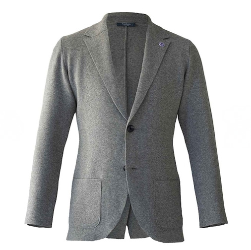 ファインコットンミラノリブニットジャケット/ミディアムグレー/ 日本製